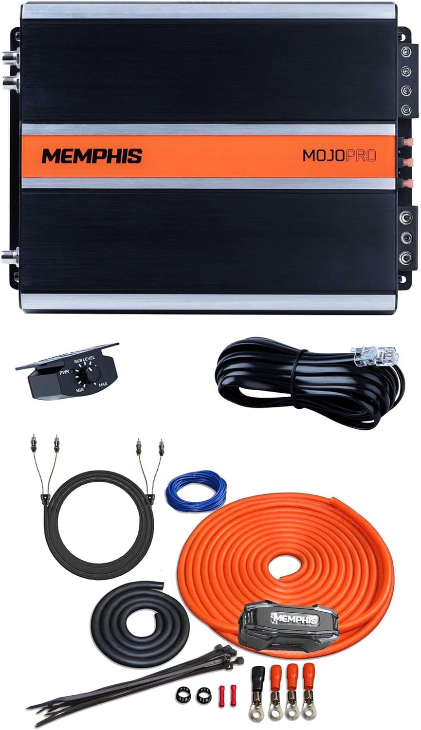 Memphis MJP1000.1 1000W Monoblock Amplifier with Memphis 4 ga Wire Kit