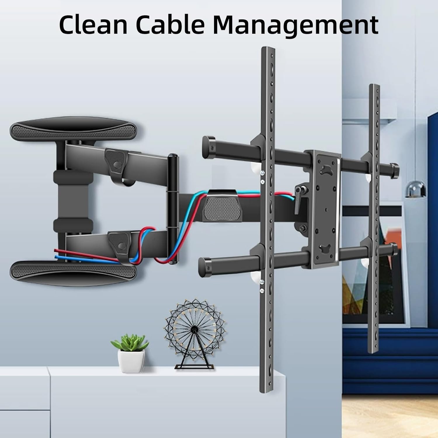 35 Inch Long Arm TV Wall Mount for 37-75 Inch TVs,Full Motion Corner Mount with Extension,±90°Swivel,Tilt&Level Adjust,Max VESA 800x600mm,Heavy-Duty TV Mount,XL-DY858S