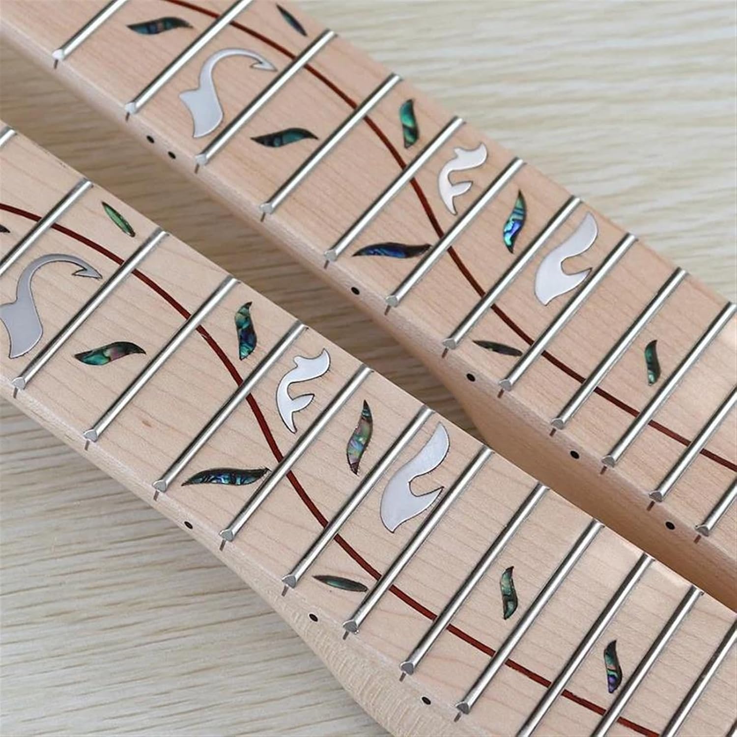 Replacement Guitar Neck Canada Maple 6 Strings Electric Guitar Neck Wood Guitar Neck Matte 24 Frets Gold Color Nut Lock 57mm Heel Width(2)