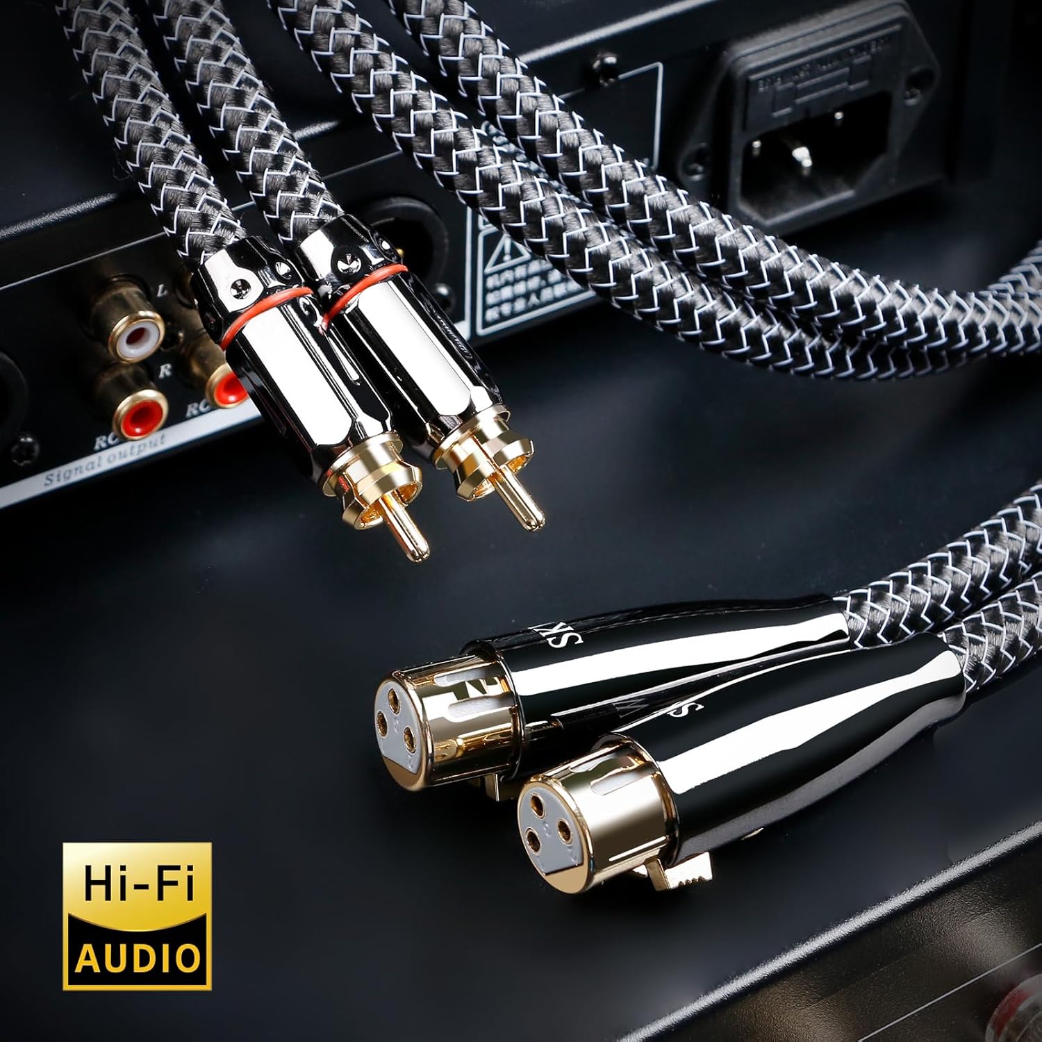 SKW Single XLR Female to RCA Male Cable, WG Series Copper and Silver Stranded Wire for Pristine Signal Transmission, Suitable for CD Players, Amplifier & Hi-Fi Systems 6.5ft/2M (1 Cable)