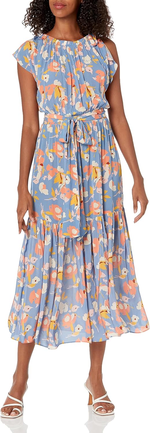 Shoshanna Women's Peony Tossed Floral Midi Dress