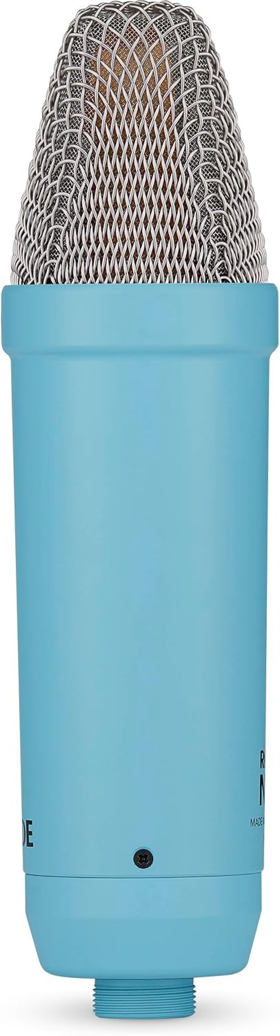 Rode NT1 Signature Series - Blue Condenser Microphone with SM6 Shockmount, Tripod Base Microphone Stand and Pop Filter