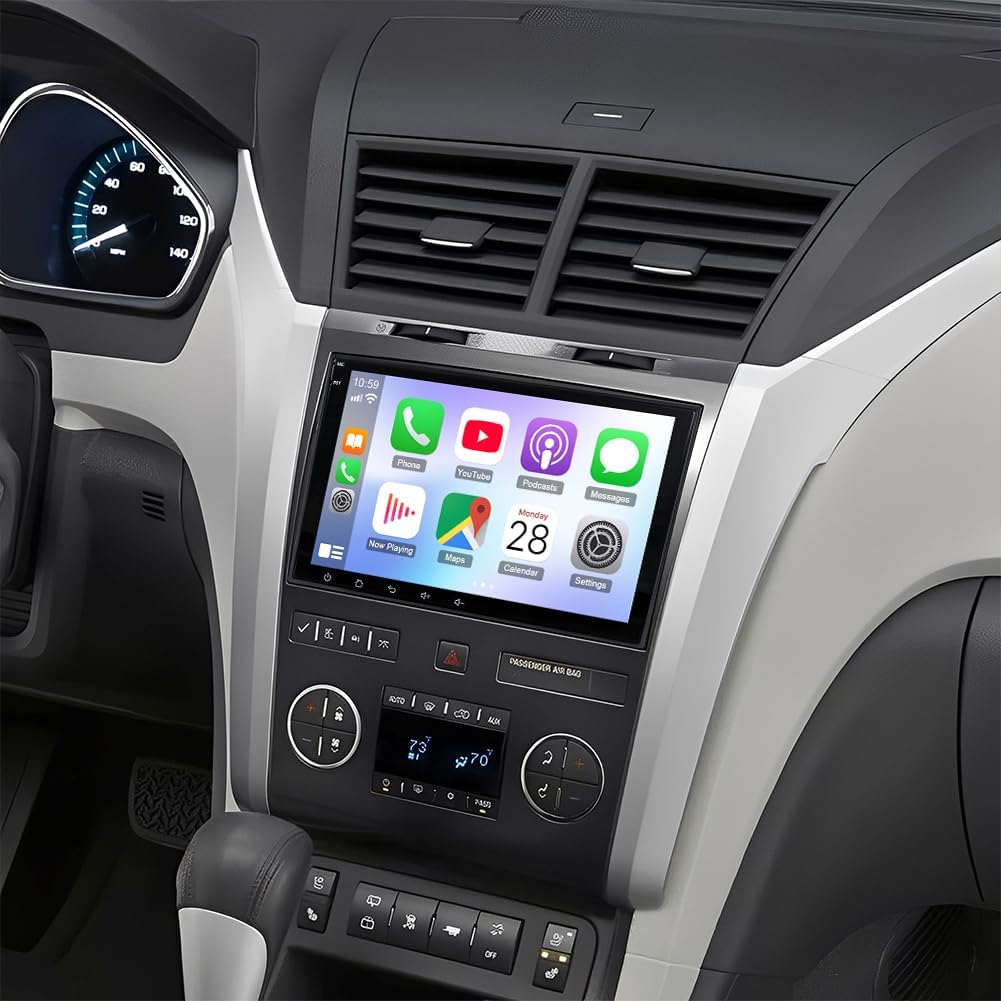 Android 14 Double Din Car Stereo Radio for Chevy Traverse 2009 2010 2011 2012 8