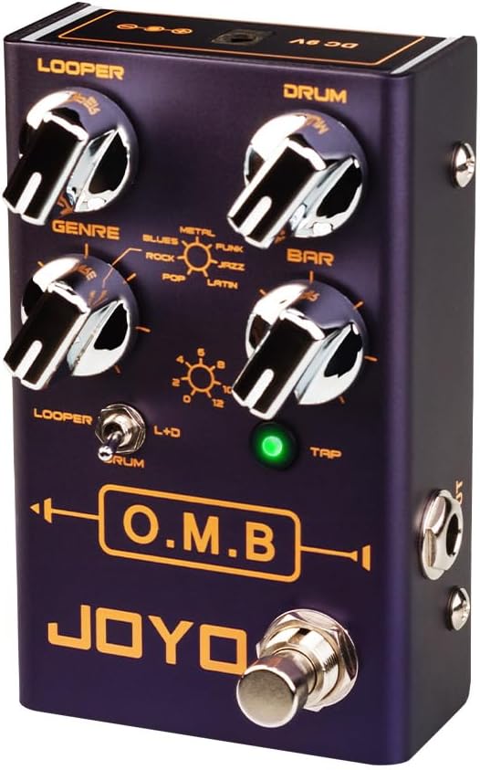 JOYO Looper Drum Machine Pedal (Looper Cycle Recording/Drum Machine) for Electric Guitar Effect (O.M.B R-06)