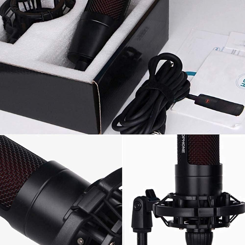 Recording Condenser Microphone, Host Microphone for Karaoke Studio Vocal Microphone
