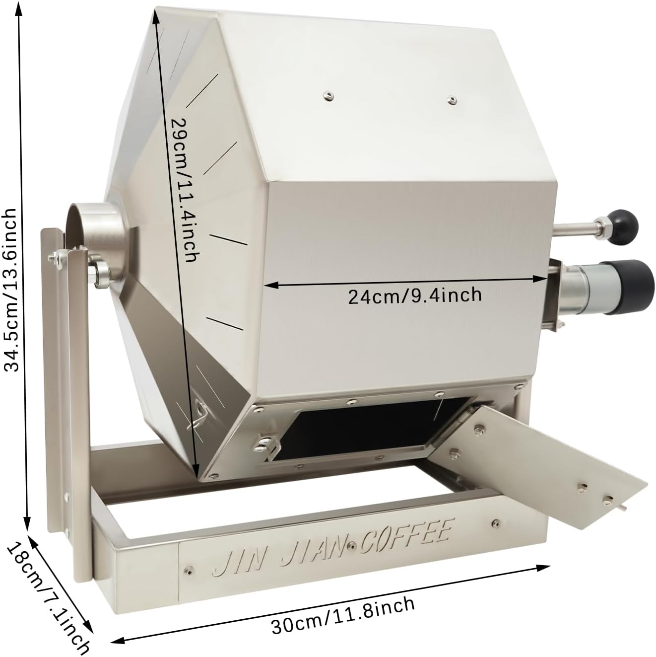 Commercial Coffee Bean Roaster, 2500-3000g Gas Burner Drum Type Coffee Roasting Machine, Stainless Steel Home/Commercial Peanut Roaster for Roasting Peanuts, Seeds, Nuts, Soybeans