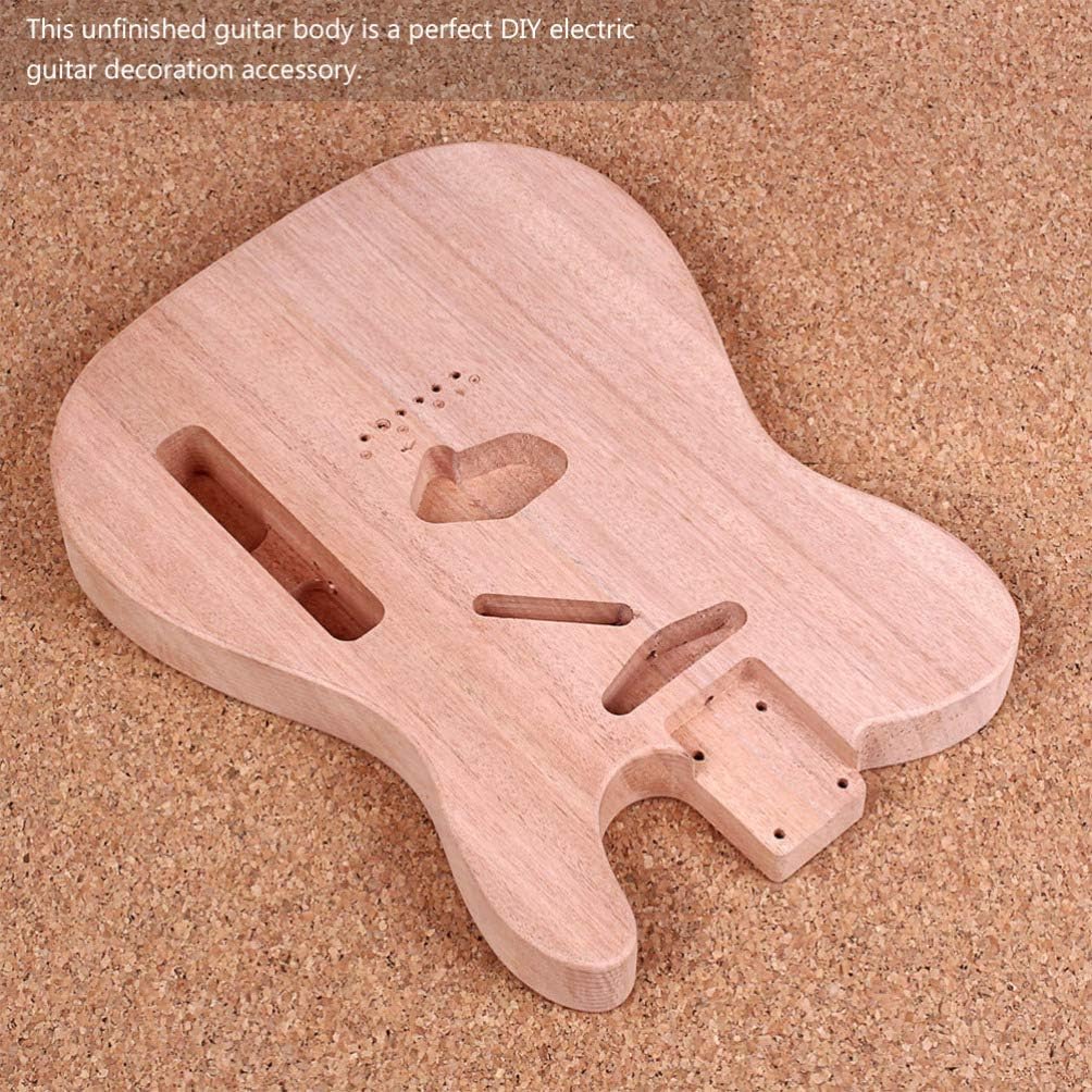 Milisten Guitar Body Replacement Body Unfinished Bass Wood Body Blank Guitar Body Kit Unfinished Body Guitar Accessories Guitar Kits Electric Guitar Bodies Basswood Wooden