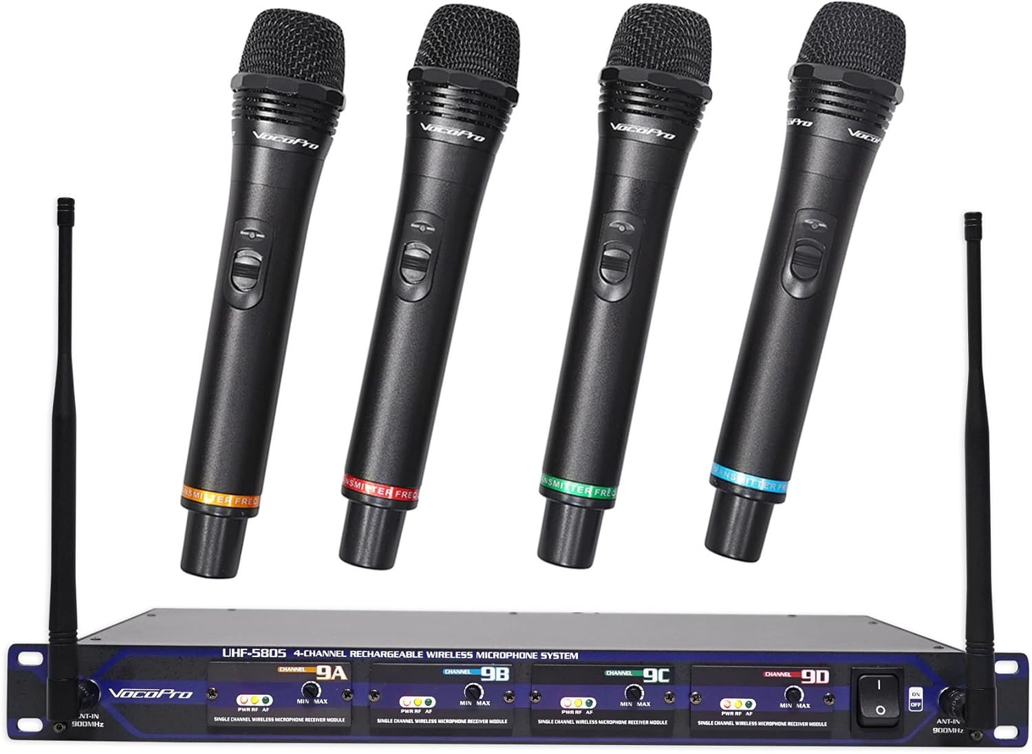 Vocopro UHF58059 Rec 4 Ch Wrls Mic System
