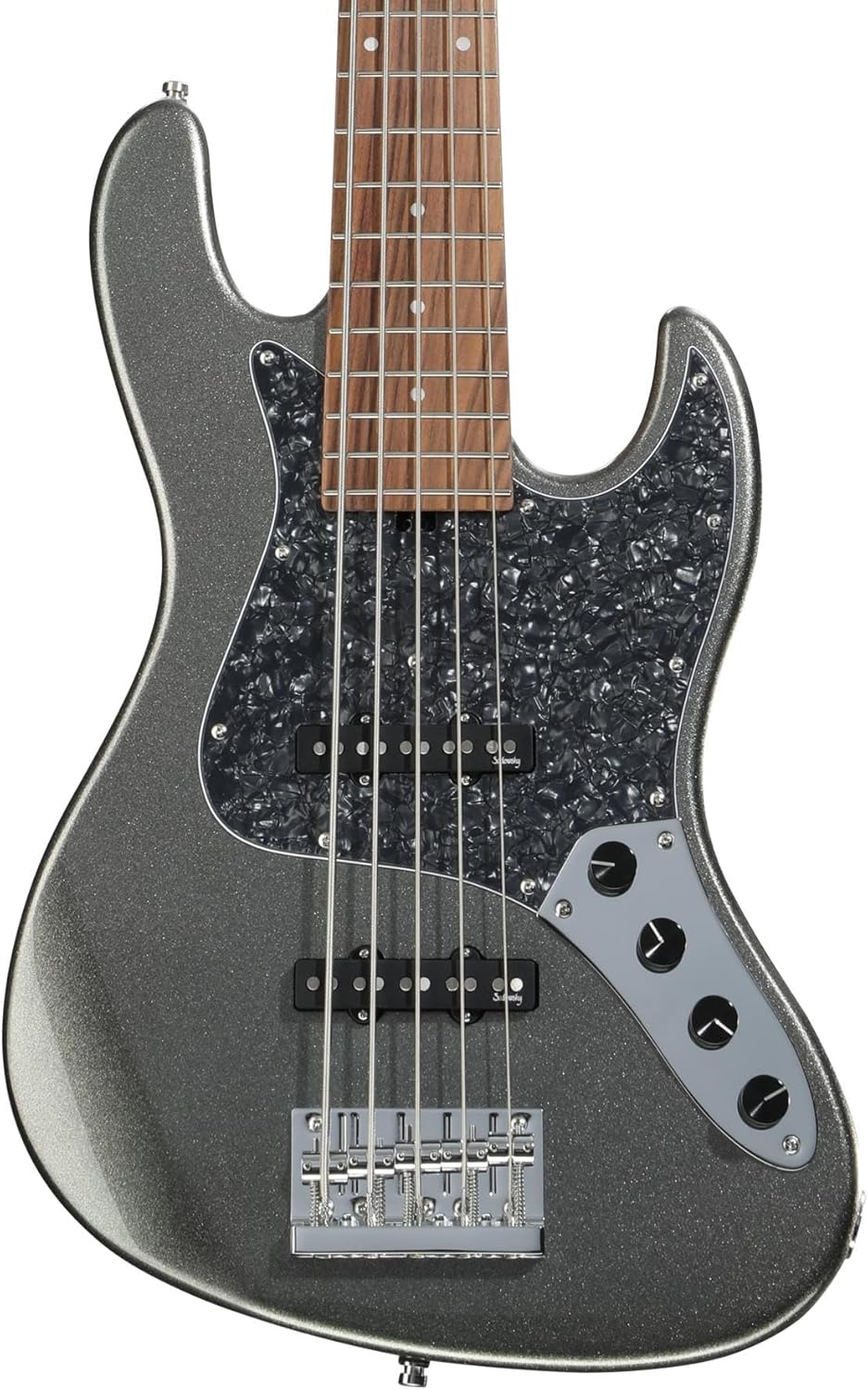 Sadowsky MetroExpress Vintage JJ 5-string Bass Guitar - Solid Silver Metallic, Malple Fingerboard
