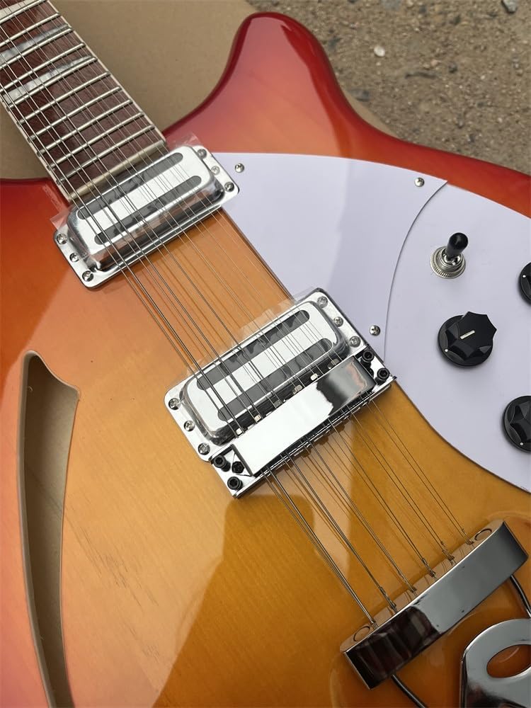 Custom 12-string electric guitar, electric guitar, sunburst color, rosewood fingerboard