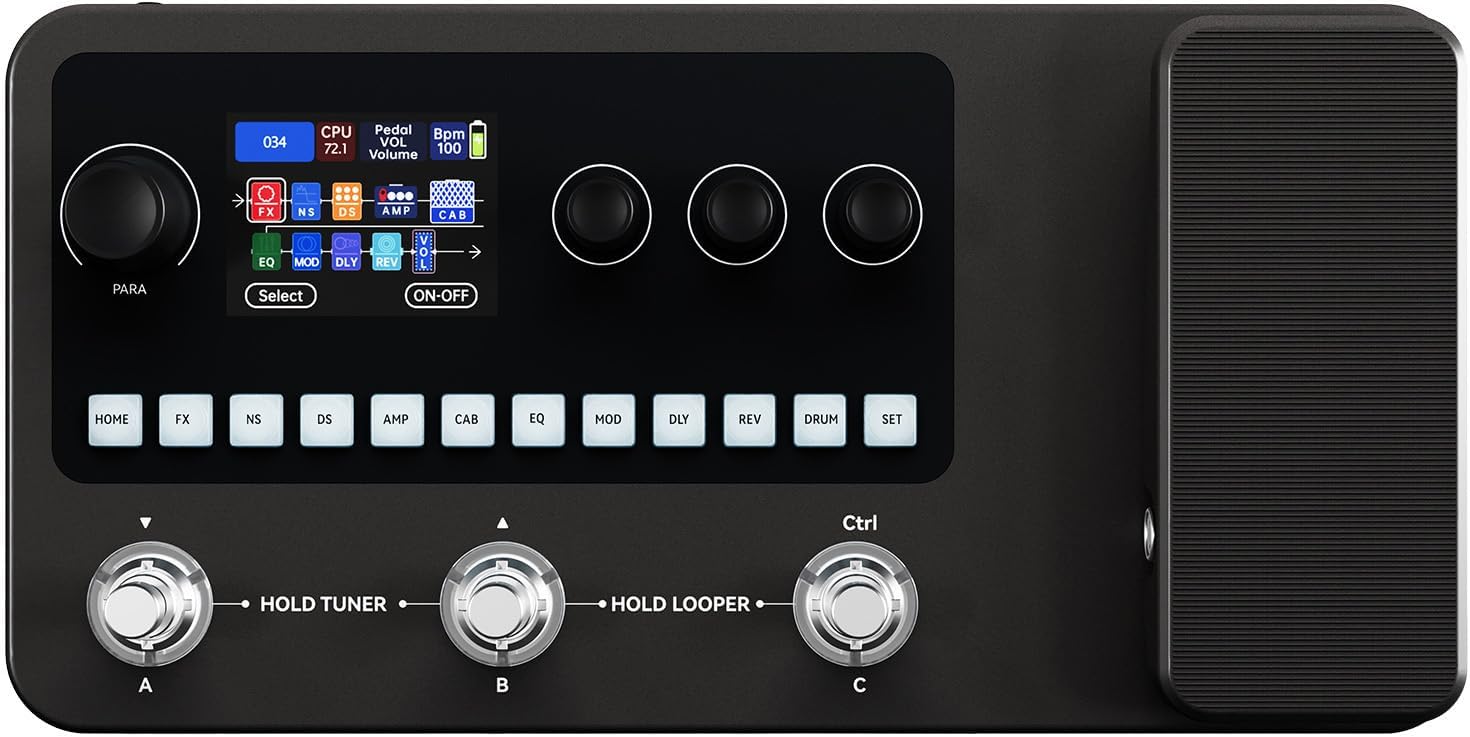 Multi Effects Processor Compact Portable Design with Drum Machine for Electric Bass Guitar Live Studio