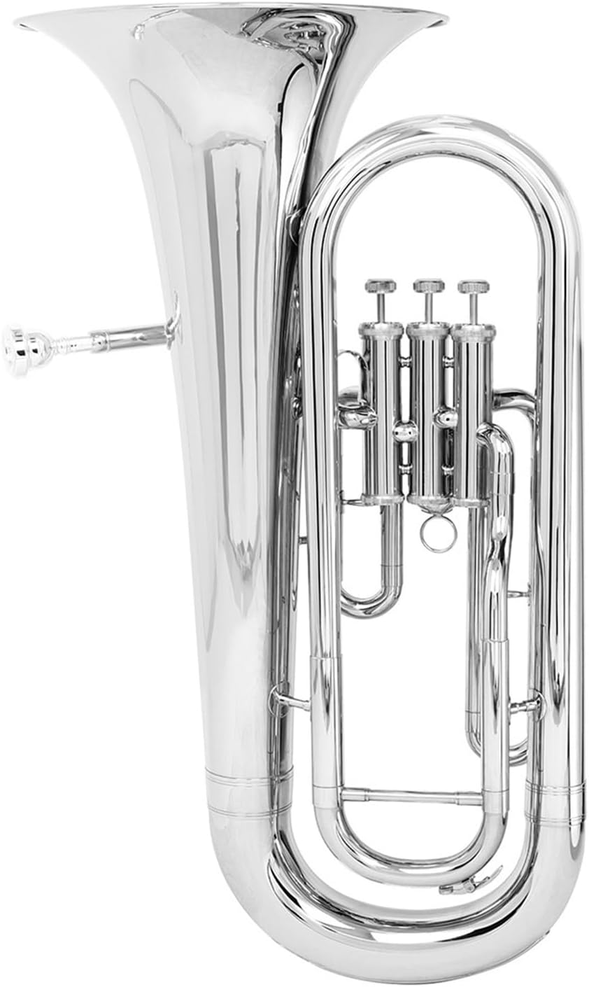 Euphonium Bb Nickel Plated Brass Three Key Upright Silver Instrument Euphonium All-brass Instrument