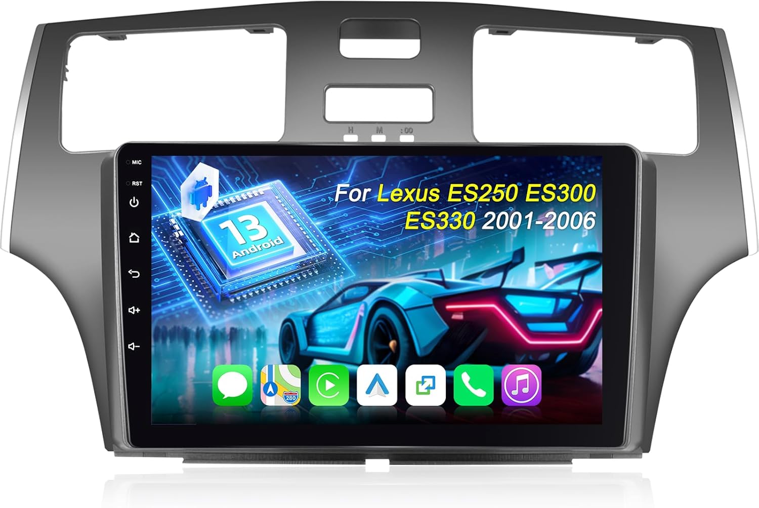 NHOPEEW [2+64G] for Lexus ES300 ES330 ES250 2001-2006 Android Car Radio with Wireless Carplay and Android Auto - 9 Inch Touch Screen Car Stereo - DSP/WiFi/GPS/SWC/Bluetooth + AHD Backup Camera