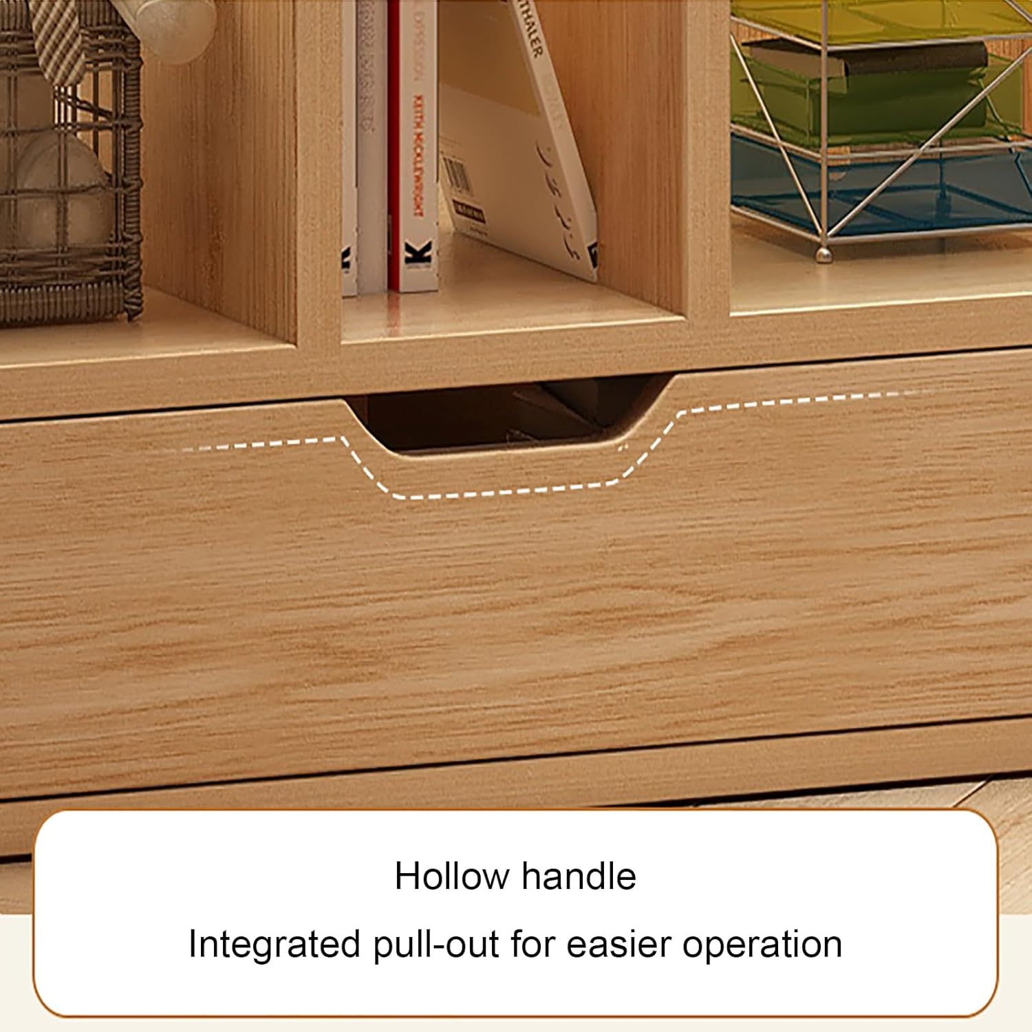 Bookcase with Drawers, Storage Organizer, Vertical Bookshelf, Modern Floor Standing Display Rack, for Home Office, Living Room, Bedroom, Kitchen(Brown)