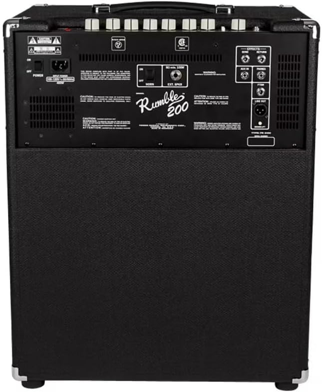 Fender Rumble™ 200 Bass Amplifier Bundle w/Pig Hog PCH10BK Black Woven Instrument Cable, Power Cable, 12x Fender Picks and Liquid Audio Polishing Cloth