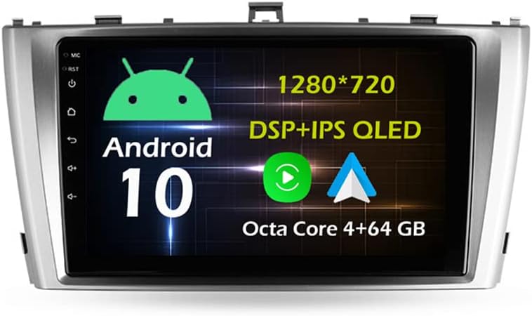 9''Android Car Stereo Radio for Toyota Avensis 3 2008 to 2015 Octa Core Android 13 Touchscreen Headunit Support GPS Navigation Carplay Android Auto Bluetooth SWC DSP USB AHD Backup Camera