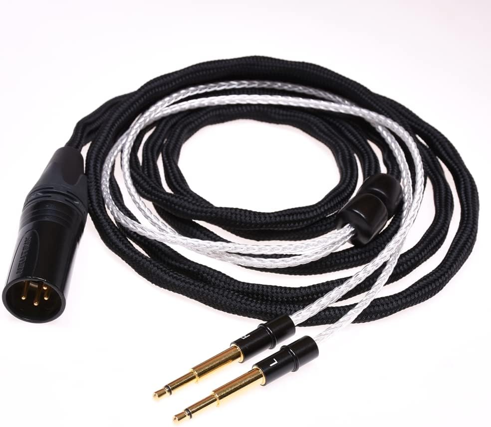 Black 16 Cores Silver Plated Cable Compatible for Meze 99 Classics Neo Headphone Upgrade Cable Extension Cord (3m(10ft), 4Pin XLR Male)