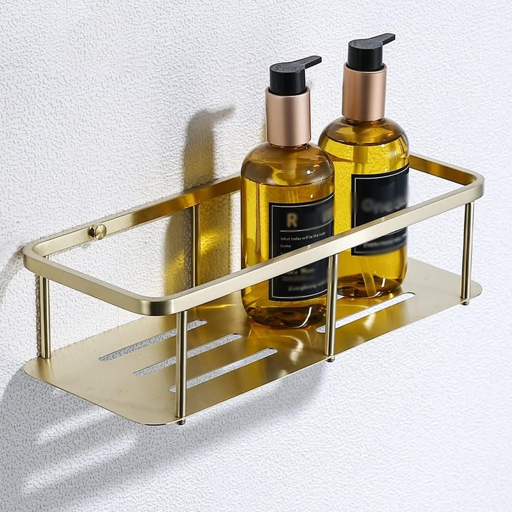 Shower Caddy Stainless Steel Shelves Bathroom Shower Shelf, Storage Rack, Bathroom Shelf, Wall Mount Shelf, Shampoo Holder Basket Bathroom Organizer (Color : Matte Black)