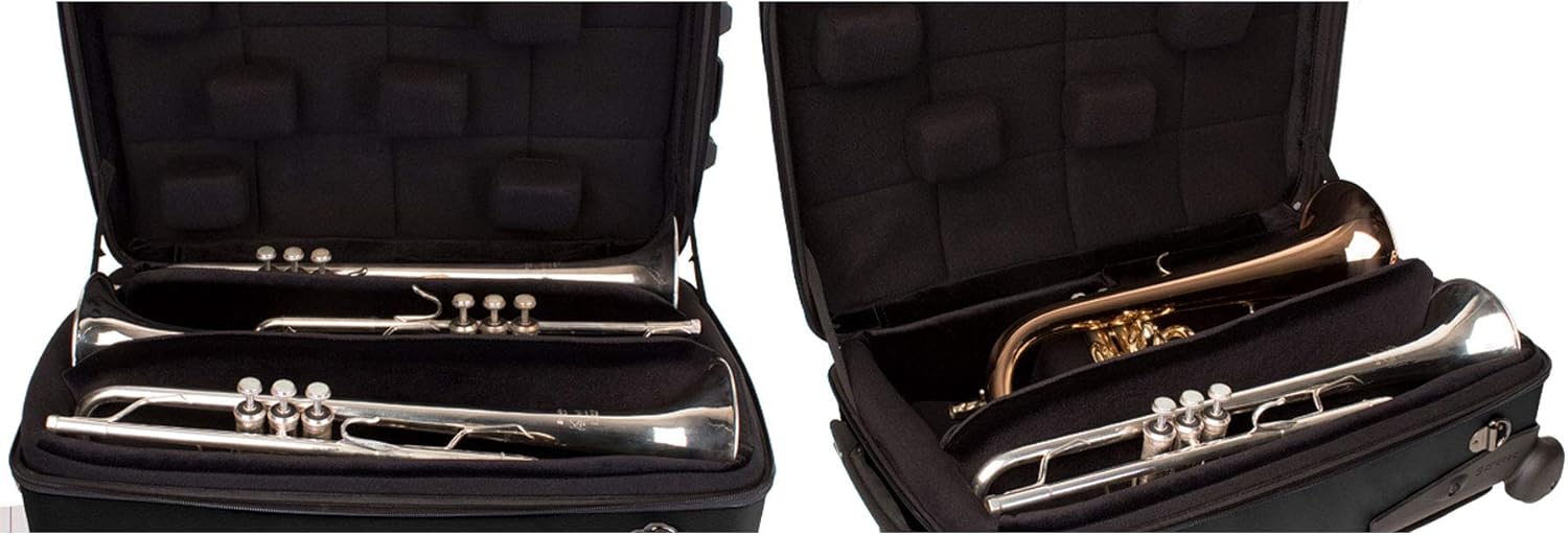 Protec Micro ZIP Triple Trumpet Case with Wheels, Black, Model BLT301T
