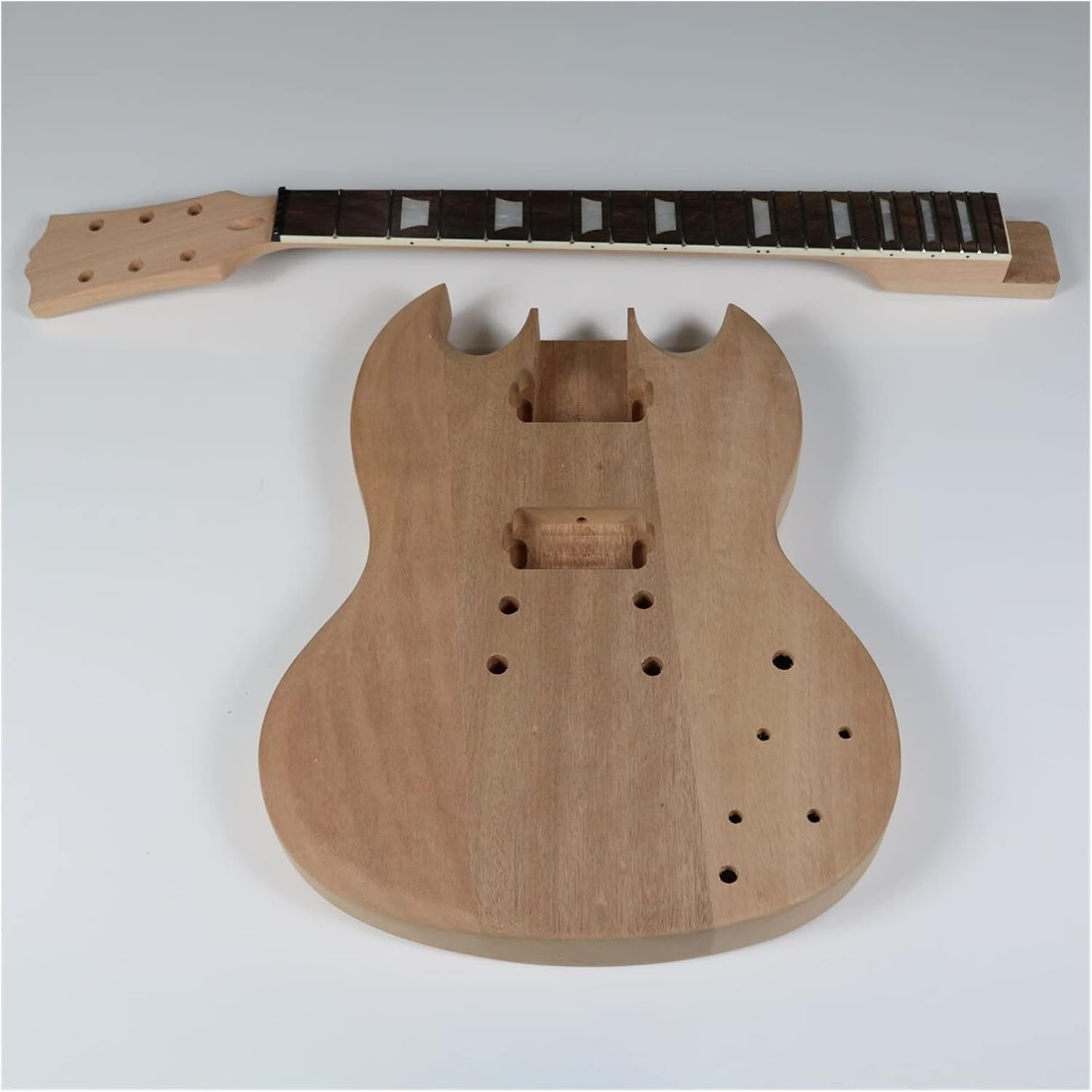 DIY Electric Guitar Kit Unfinished Electric Guitar Kit Mahogany Body with All Accessories and Mounting Screws