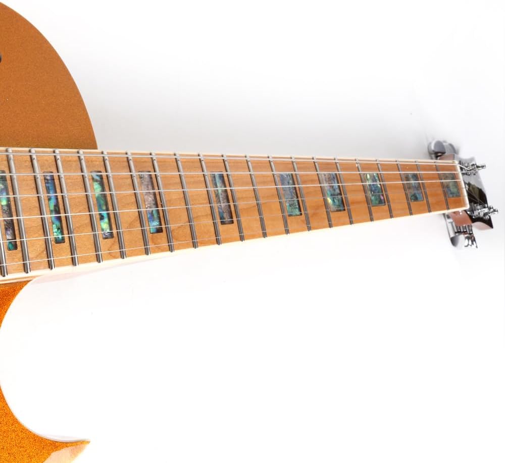 Fojill Solid Body Full Size 39 Inch LP Electric Guitar Roasted Canadian Maple Neck Fretboard Mahogany Body Stainless Frets