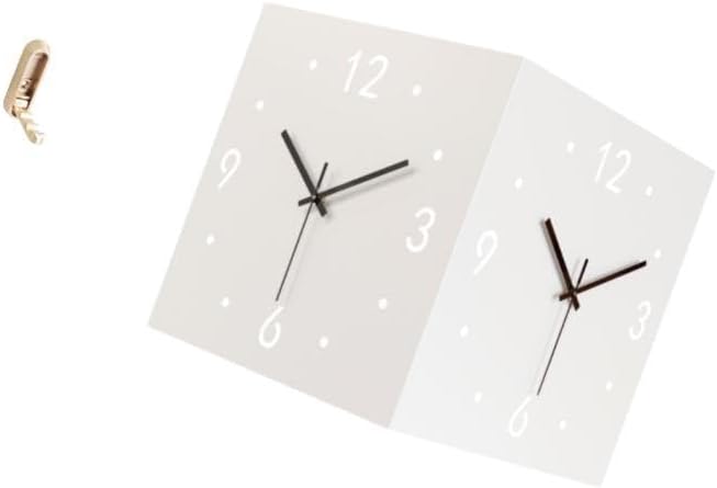 Fenteer Foldable Organizer Hook and Modern Double Sided Corner Wall Clock for Bathroom Closet Farmhouse Restaurant Shop Hotel Silent Decorative Gift