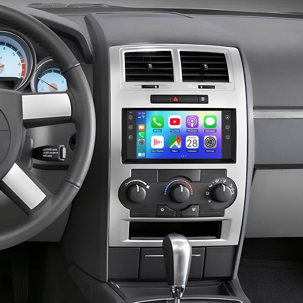 Double Din Car Stereo Radio for Dodge Charger 2008-2010,Android 13 7 inch Touch Screen Head Unit Car Stereo with Wireless Carplay Android Auto Support GPS Bluetooth WiFi FM RDS DSP Backup Camera