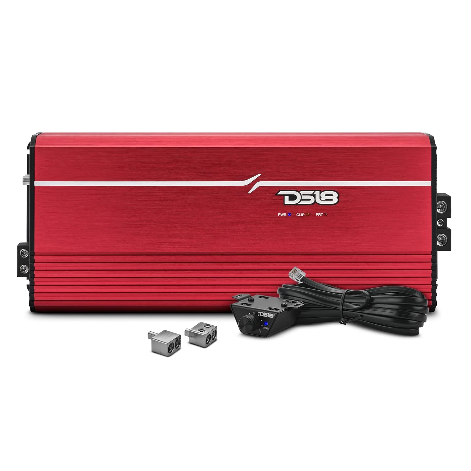 DS18 FRP-8K/RD Compact Monoblock Full-Range Class-D Amplifier – 8000W RMS @ 1Ω | High-Power Car Audio Amp | Smart Cooling, LED Clipping Indicator, Variable Filters, 0GA Inputs