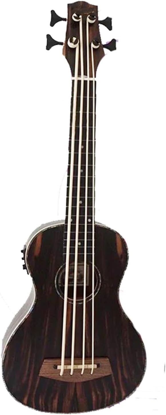 Adult Ukulele 30 Inch Ebony Body Electric Bass Ukulele Fretless U-Shaped Bass Guitar Musical Instrument Ukulele