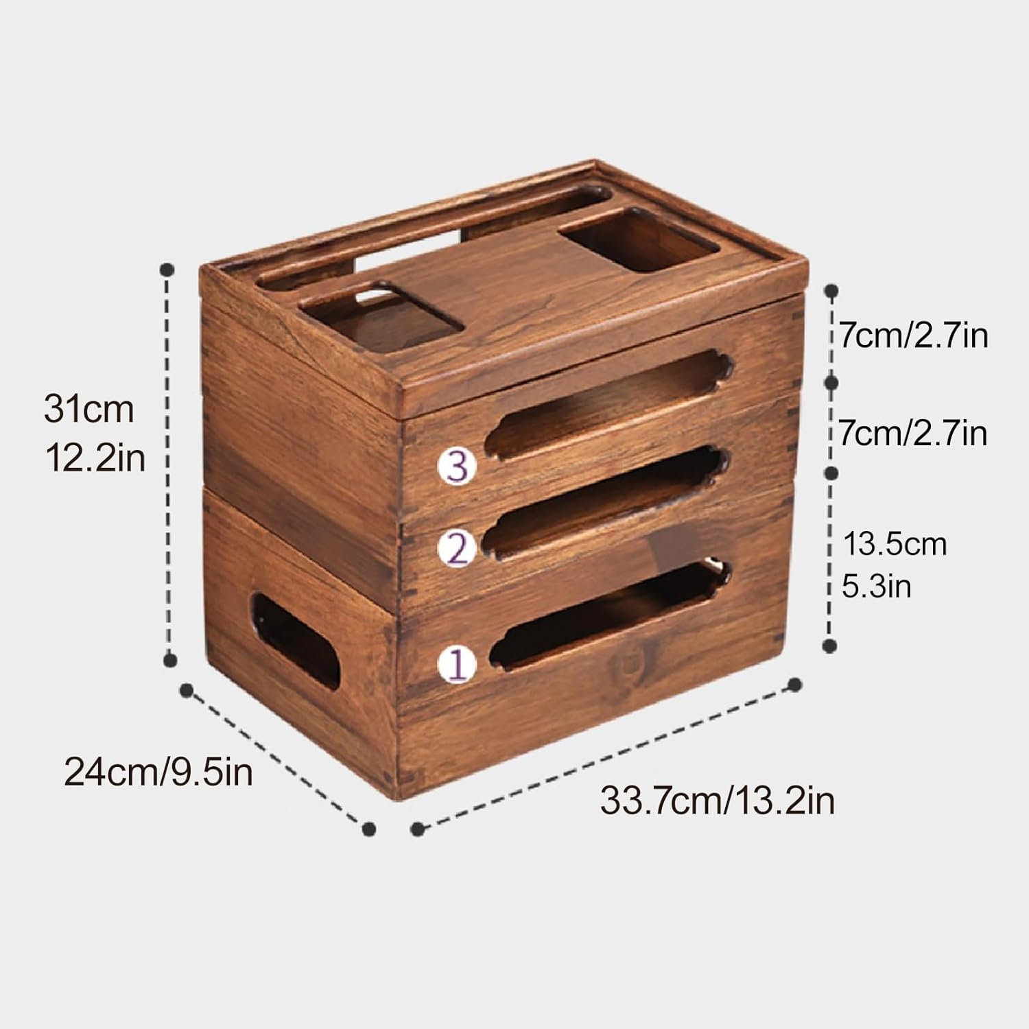 WiFi Router Storage Box Hider, Projector Shelf, Large Space Modem Cable Organizer, Rustic Home Organization Solution for Most Routers, Ideal for Home and Office Use(33.7*24*31cm/13.2*9.5*12.2in)