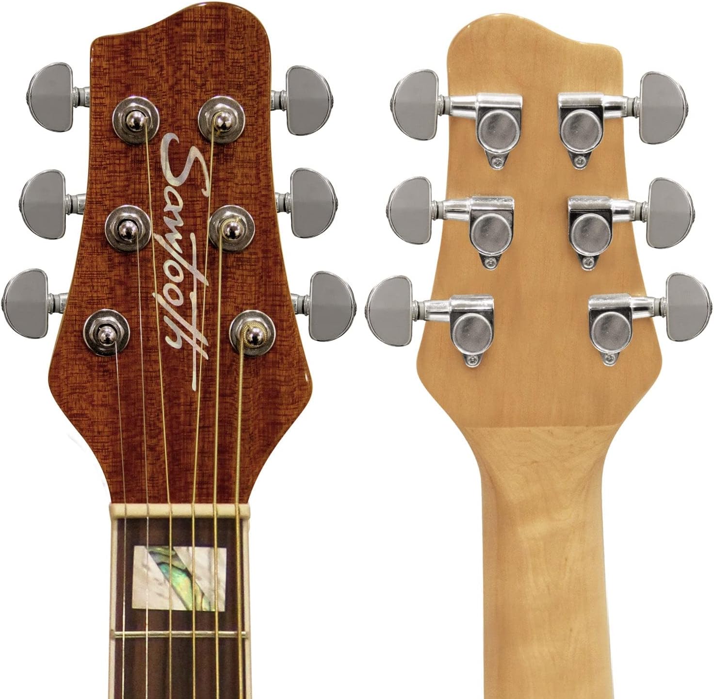 Sawtooth Maple Series Left-Handed Acoustic-Electric Cutaway Jumbo Guitar with Hard Case and Pick Sampler