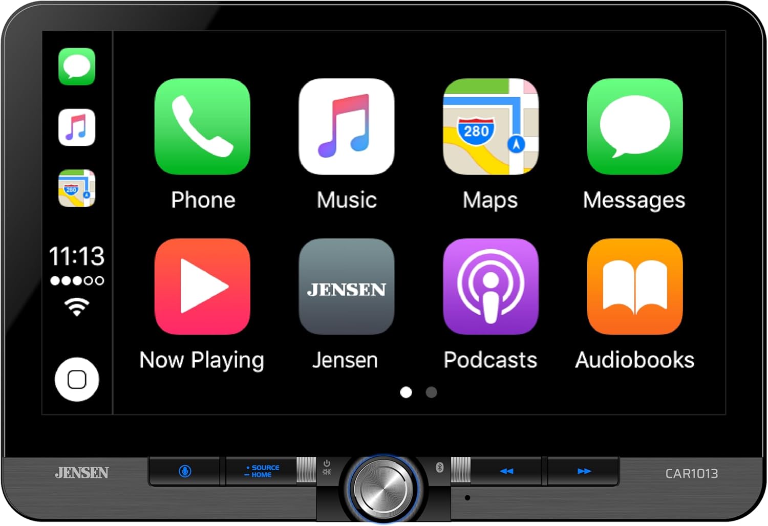 Jensen CAR1013 10.1-inch Certified Apple CarPlay Android Auto Wired or Wireless | Single DIN & Double DIN Touchscreen Car Stereo Radio | Bluetooth | Front & Rear Camera Inputs | USB Playback & Charge