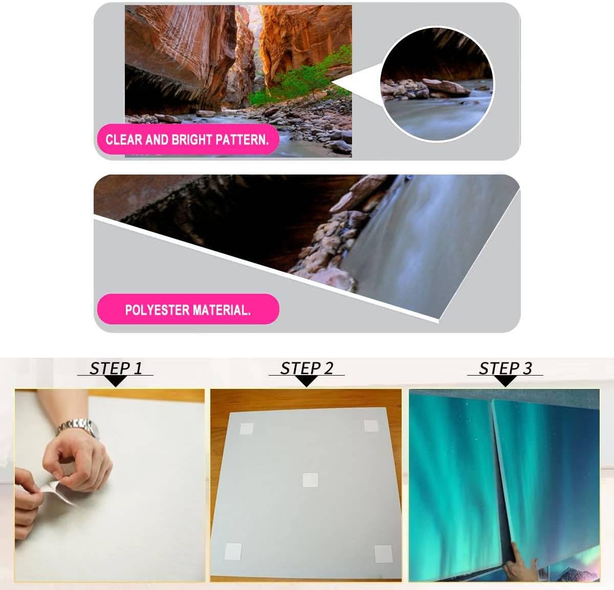 6 Pack Art Acoustic Panels Canyoneering Zions National Park Soundproof Wall Panels Padding Decorative Sound Absorbing Panels 72