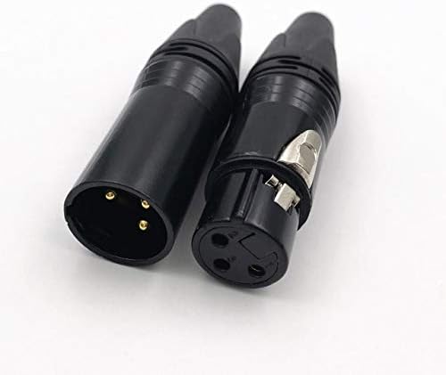 Davitu Electrical Equipments Supplies - 40Pcs / 20Set Gold Pin 3 Pin Male/Female XLR Audio Connector 3Pin MIC Black Plug for Microphone Cable Electrical Adapter - (Color: 20Male 20Female)
