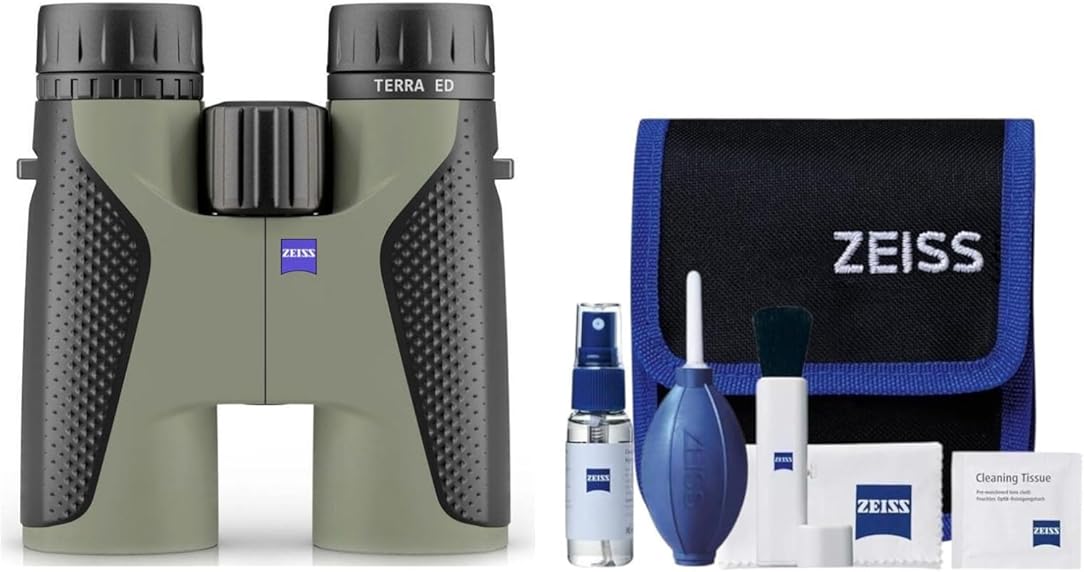 Zeiss 8x42 Terra ED Binoculars & Cleaning Kit Combo (Velvet Green)