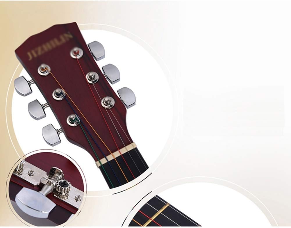 Etlegor Classical Guitar Steel String Full Size 38in Beginner Guitar Kit with Gig Bag, Strings, Picks Portable Travel Guitar,10 Colors (Color : Natural)