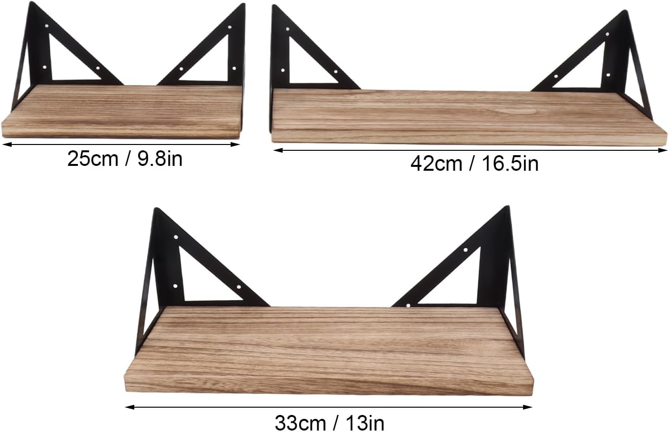 Floating Shelves for Wall, 3 Sets Wood Floating Shelves, Corner Wall Shelf Set, Wood Wall Storage Display Shelves Wall Mount Storage Rack Hanging Shelf for Bathroom, Default, 52687