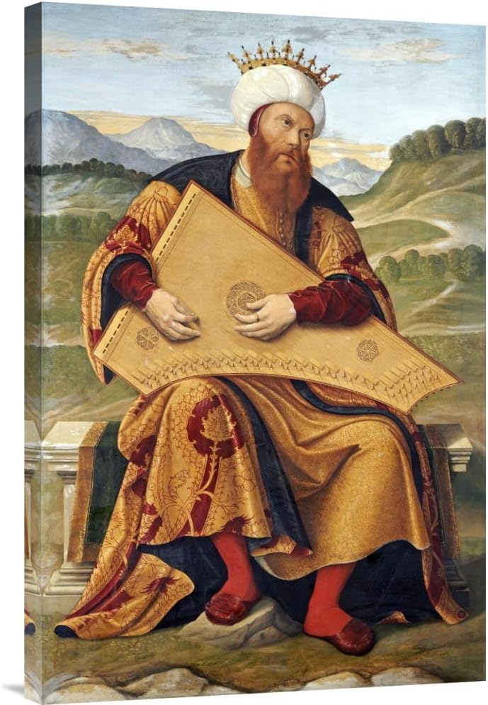 Global Gallery Budget GCS-266125-30-142 Girolamo Da Santa Croce King David Playing A Psaltery Gallery Wrap Giclee on Canvas Wall Art Print