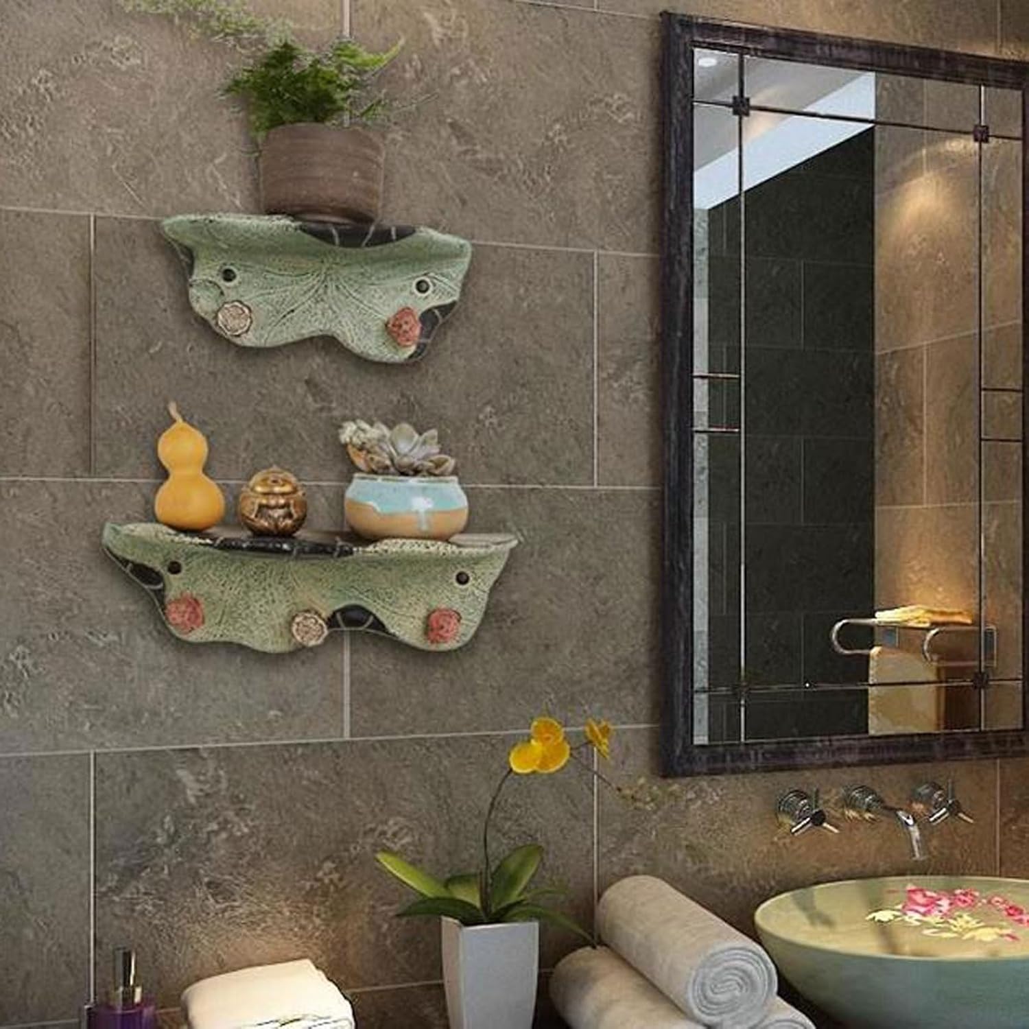 Floating Wall Shelves Floating Shelves for Wall, Living Room Bathroom Wall Mount Shelves, Modern Display Shelves Organization Rack, Wall Art Decor,for Bedroom,Living Room and Kitchen Shelving Wall Mou