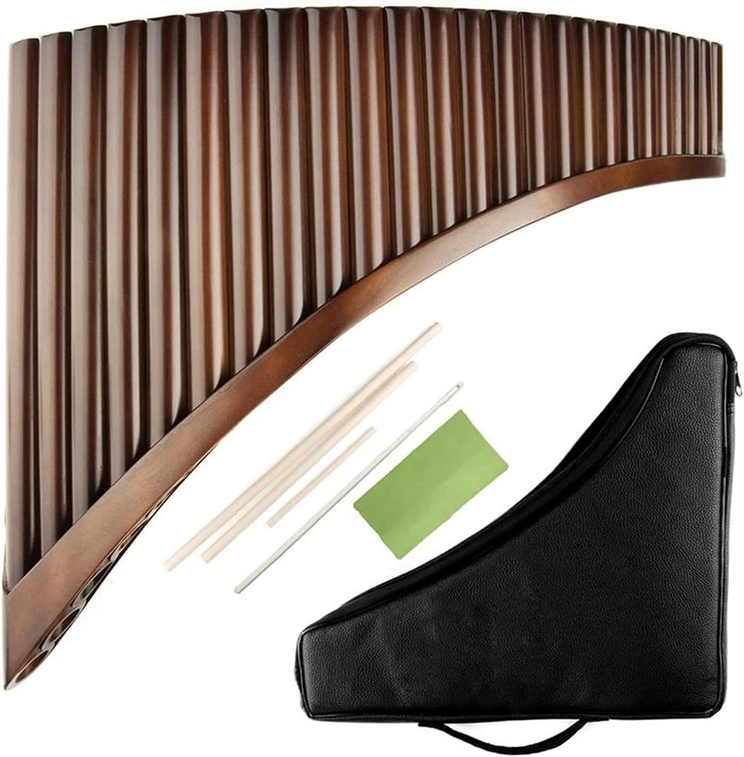 25 Pipe C Key Pan Flute 25 Pipe Pan Flute C Key Instrument Brown Traditional Woodwind Handmade(25 RIGHT C)