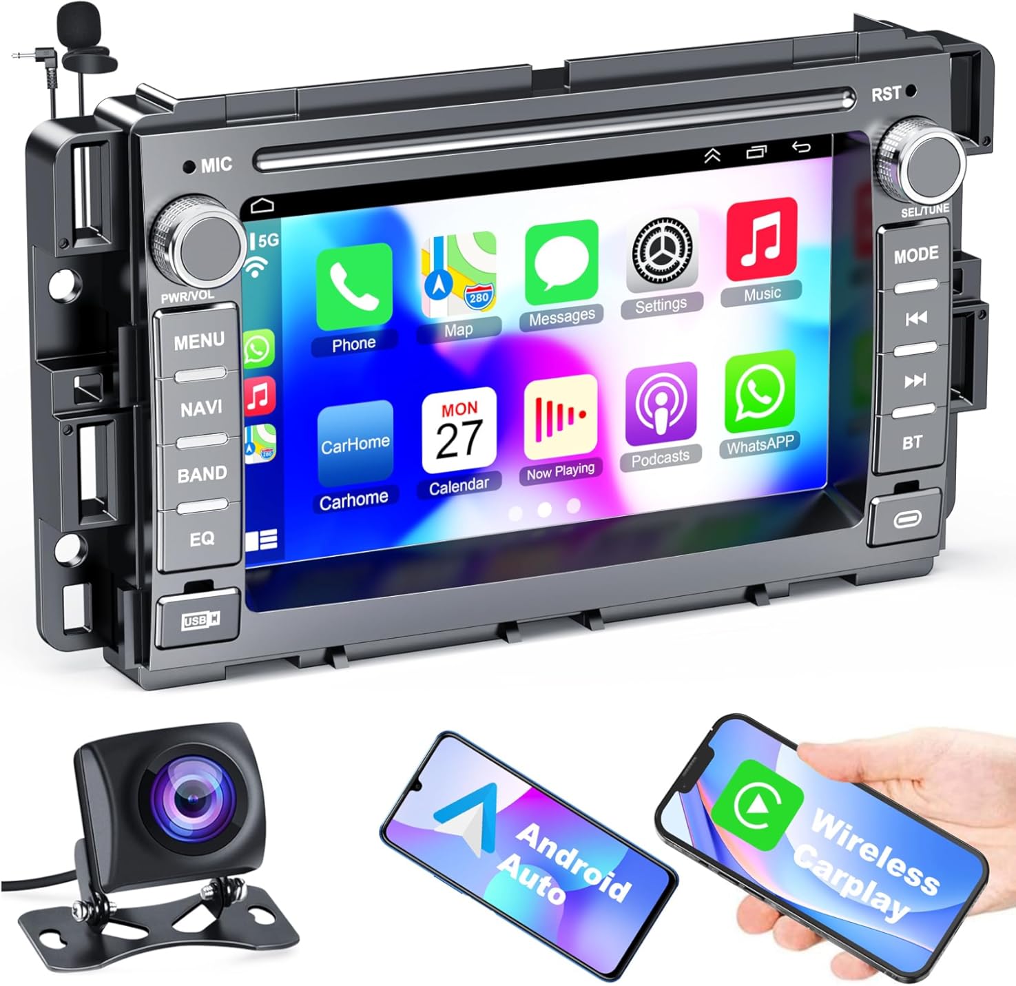 Car Stereo for 2007-2012 Chevrolet Chevy Silverado Impala GMC Sierra Acadia Enclave Yukon, 7