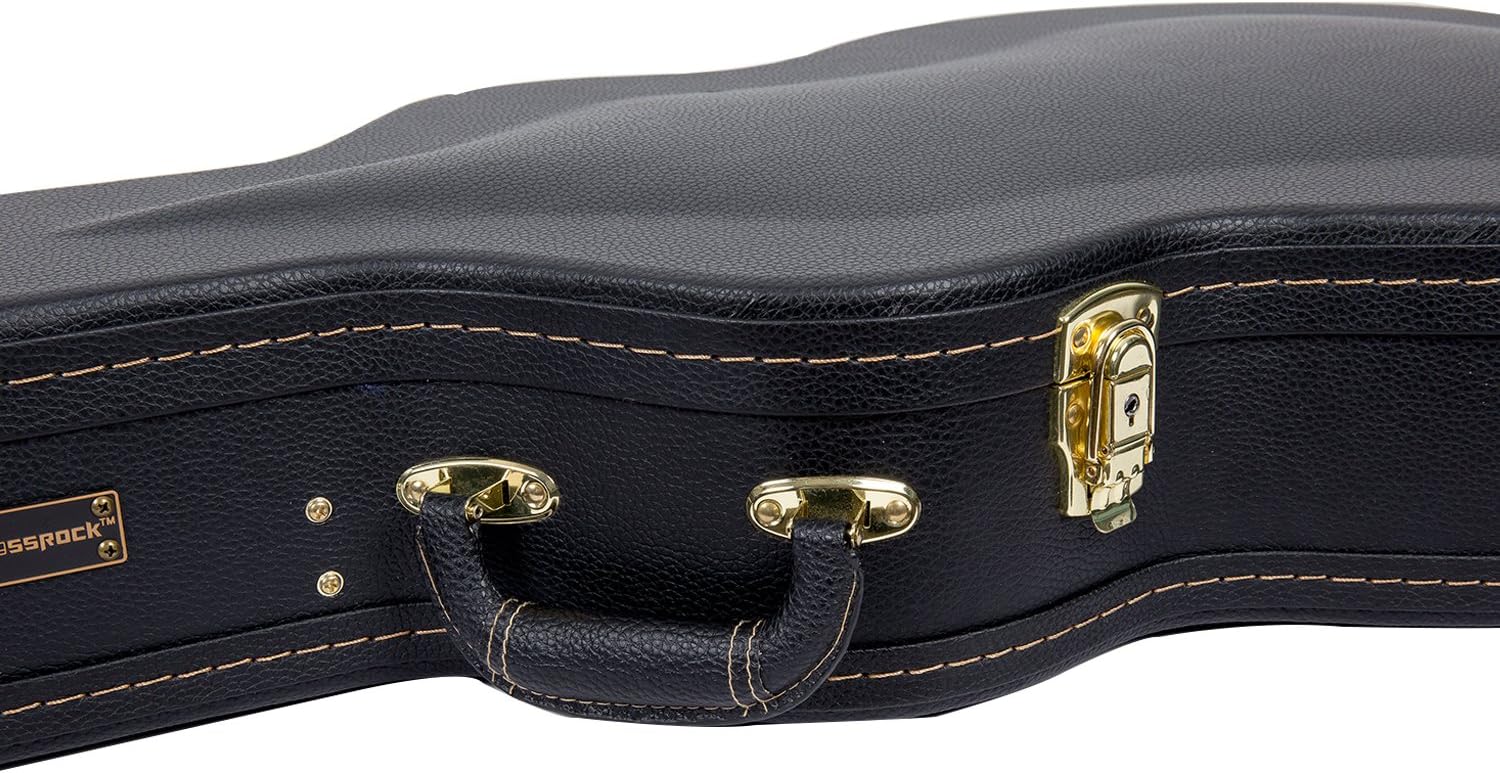 Crossrock Wooden Case for 335 Style 6-String Semi-Hollow Electric Guitars, Black (CRW600SABK)