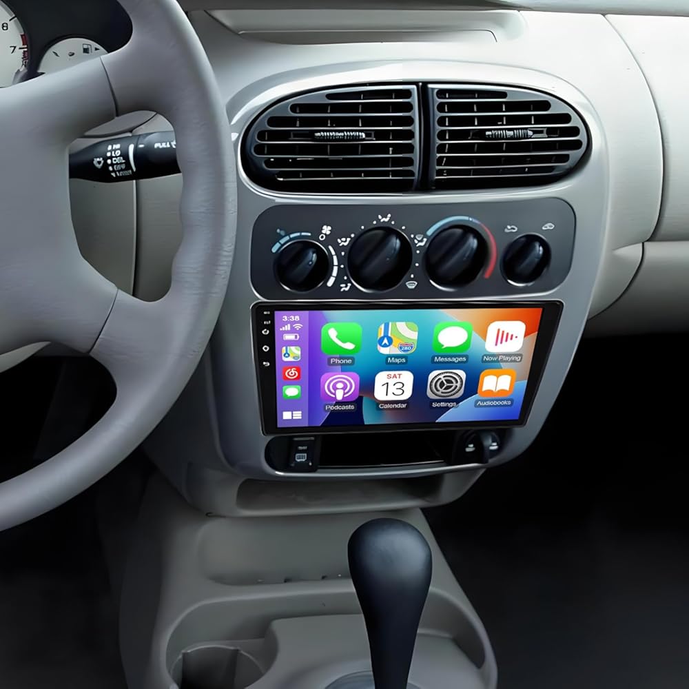 PHEZEN 9 inch Touchscreen Car Stereo Fit for Dodge Neon 2004-2005, Android 13 Double Din Car Radio with Carplay & Android Auto in-Dash Navigation BT Mirror Link WiFi Backup Camera 2+32G