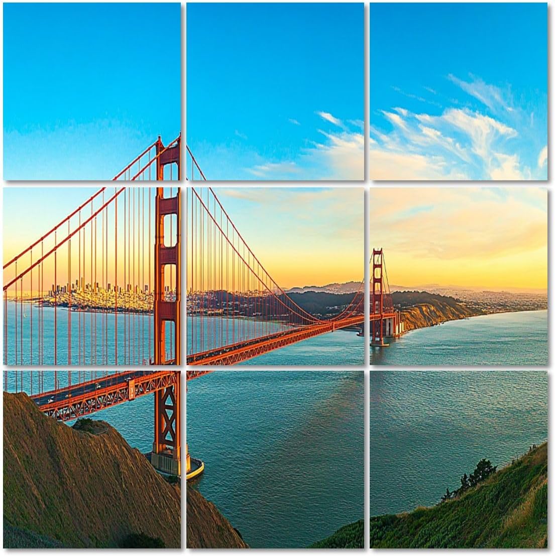 Art Acoustic Panels Self Adhesive bridge San Francisco 9 Packs Decorative Soundproof Wall Panels Large Sound Absorbing Panels for Home Office 60