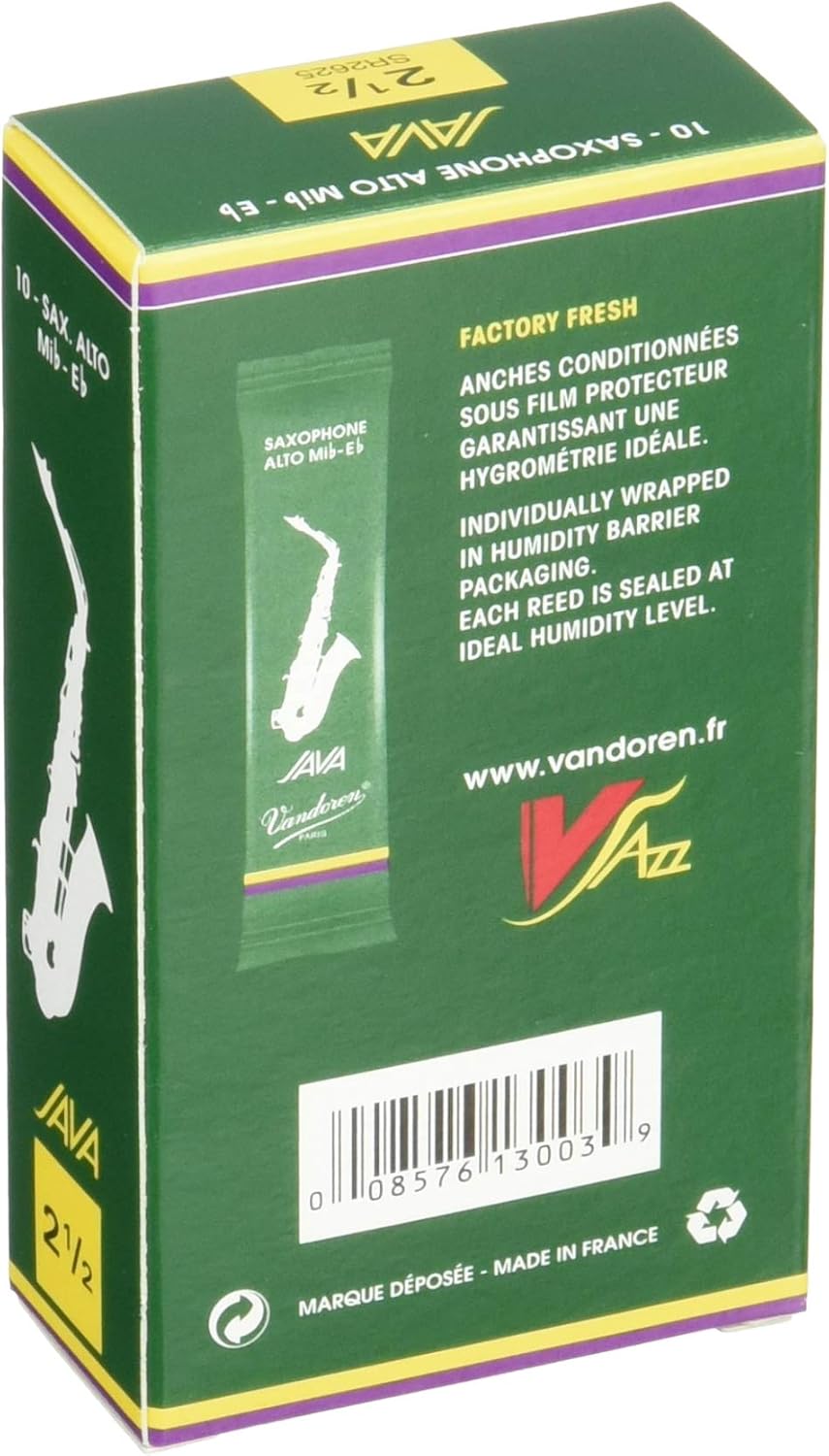 Vandoren Alto and Tenor Saxophone JAVA Reeds Strength 2.5 Bundle