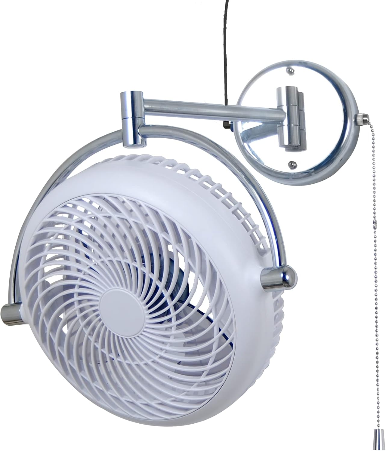 Vento VIVI-DC 10 In. Wall Mount Swivel fan with Folding Arm (White)