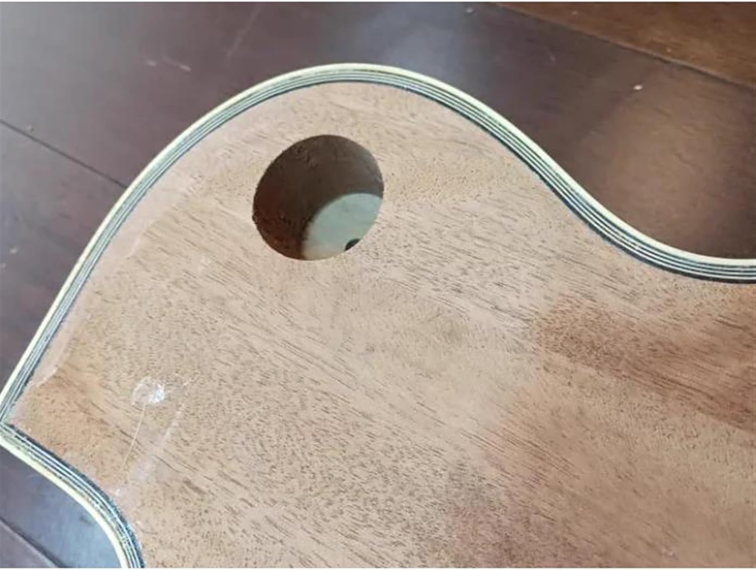 Guitar Body Guitar Replacement Parts Electric Guitar Peach Blossom Core Body Semi-finished Product Maple Veneer Pattern Maple Veneer