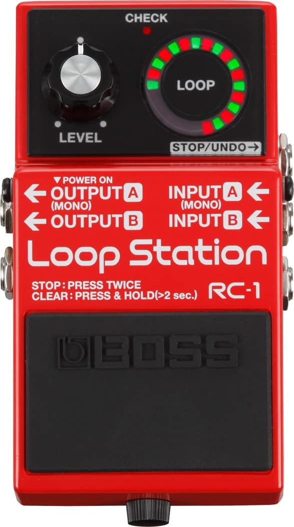 Boss RC-1 Loop Station Bundle with Gearlux Instrument Cable, Patch Cable, and Picks