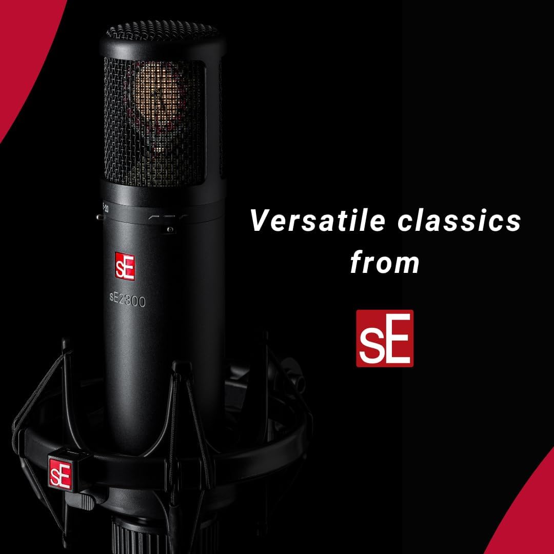 SE ELECTRONICS - 2300 Multi Pattern Large Diaphragm Condenser Mic with Shockmount and Filter