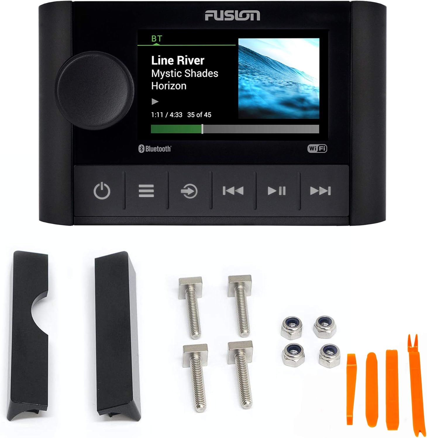 Fusion MS-SRX400 Marine Radio System with MS-SRX400FMK Front Flush Kit for Apollo MS-SRX400